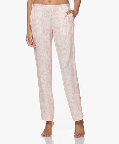 Calvin Klein Viscose Printed Pajama Pants - Wood Splatter Countryside Pink