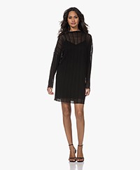 ANINE BING Clare Semi-Sheer Mini Dress - Black