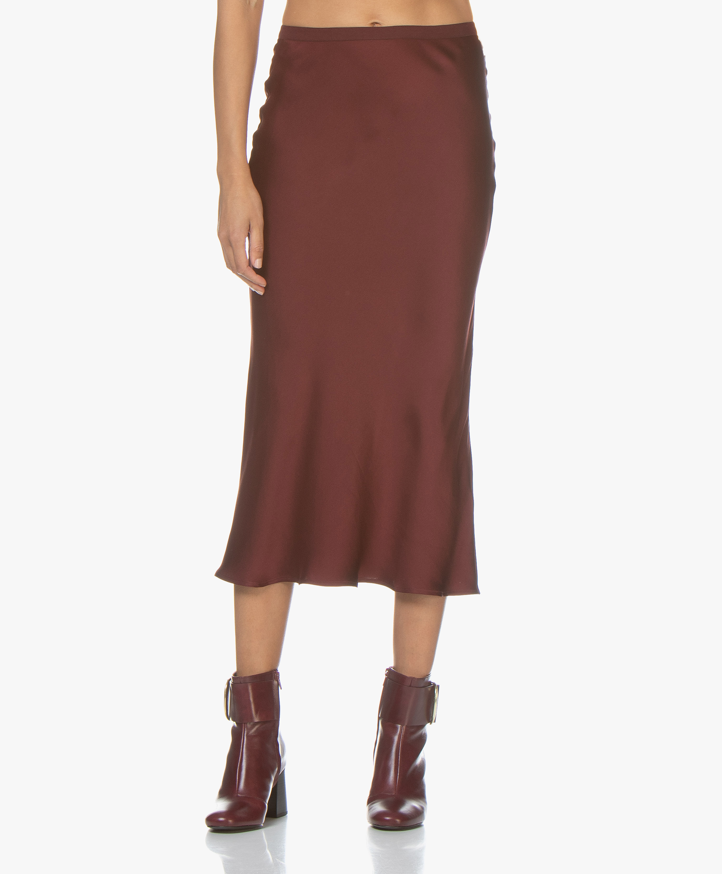 Verrassend ANINE BING Bar Silk Skirt - Burgundy - bar silk skirt | a-04-4001-560 LC-42