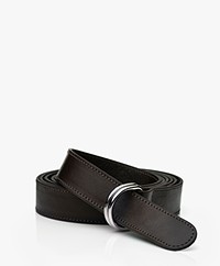 LaSalle Leather D-ring Wrap-around Belt - Choco