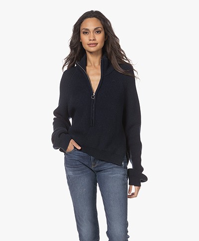 Woman by Earn Jolie  Sweater with Zipper - Navy