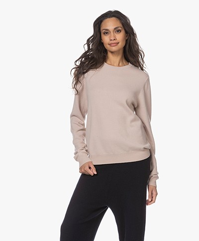 extreme cashmere N°36 Be Classic Cashmere Trui met Ronde Hals - Blush