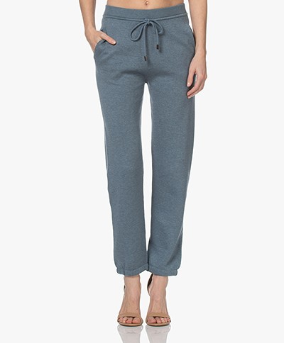 Repeat Knitted Cotton Blend Sweatpants - Ocean