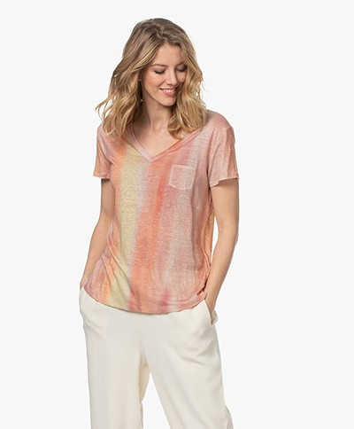 Repeat Linen Ombre Print T-shirt - Stripes