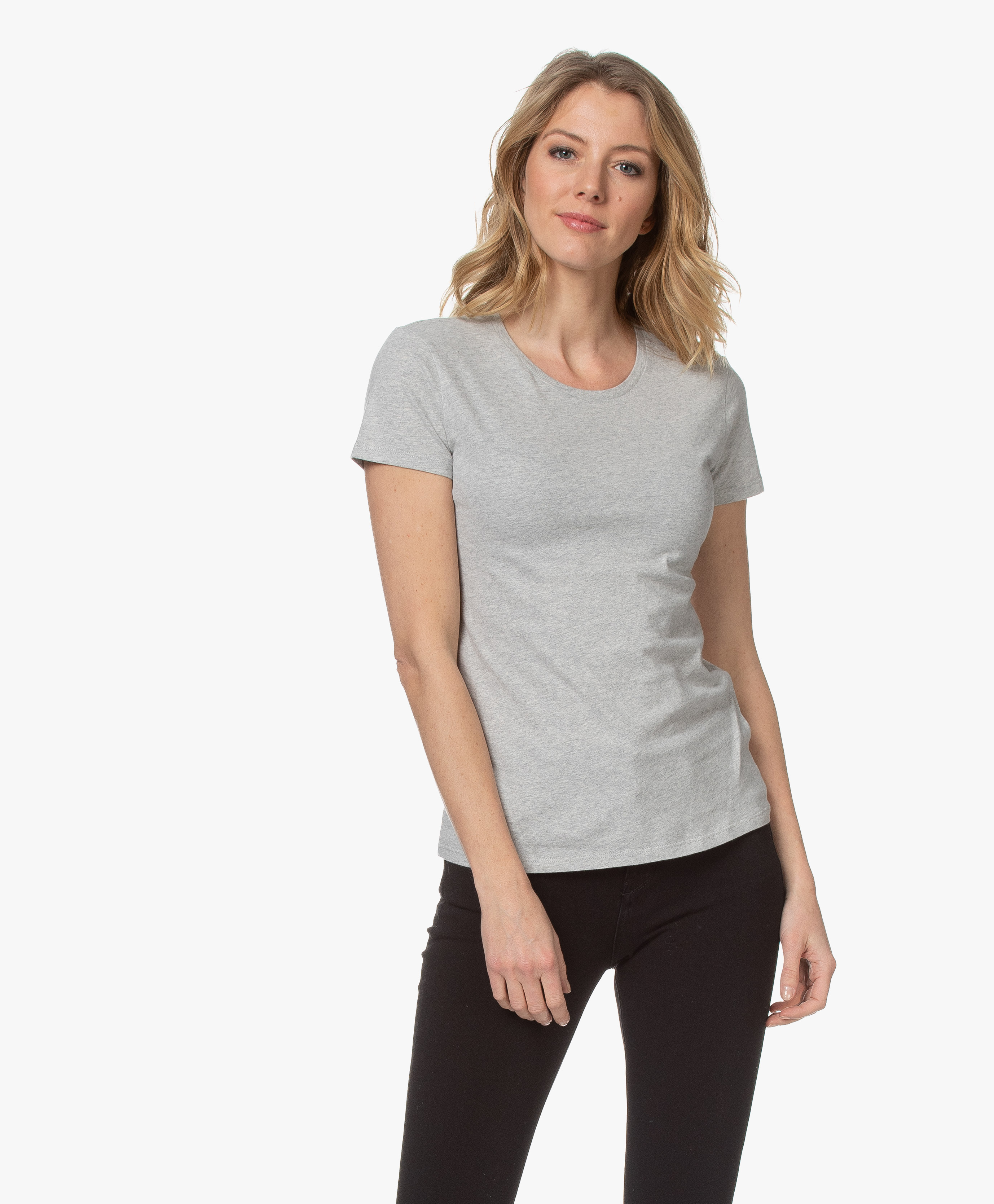 Majestic Filatures Jamie Deluxe Cotton T-shirt - Grey Melange - m007 ...