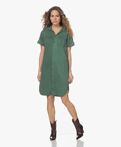 Josephine & Co Muriel Utility Tencel-Cotton Blend Dress - Dark Green