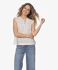 indi & cold Mouwloze Volant Top - Crudo