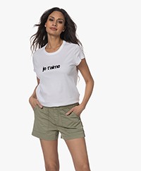 Zadig & Voltaire Woop Je T'aime Flock Print T-shirt - Wit