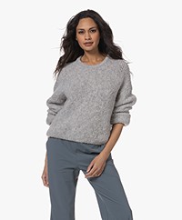 American Vintage Zolly Alpaca Wool Blend Boucle Sweater - Heather Grey