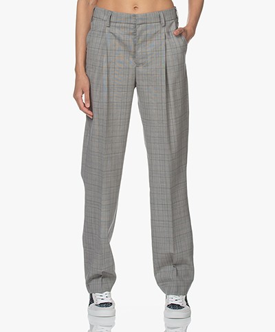Zadig & Voltaire Profil Checkered Wool Pants - Grey