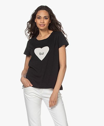 Zadig & Voltaire Alys Heart Oui Print T-shirt - Zwart
