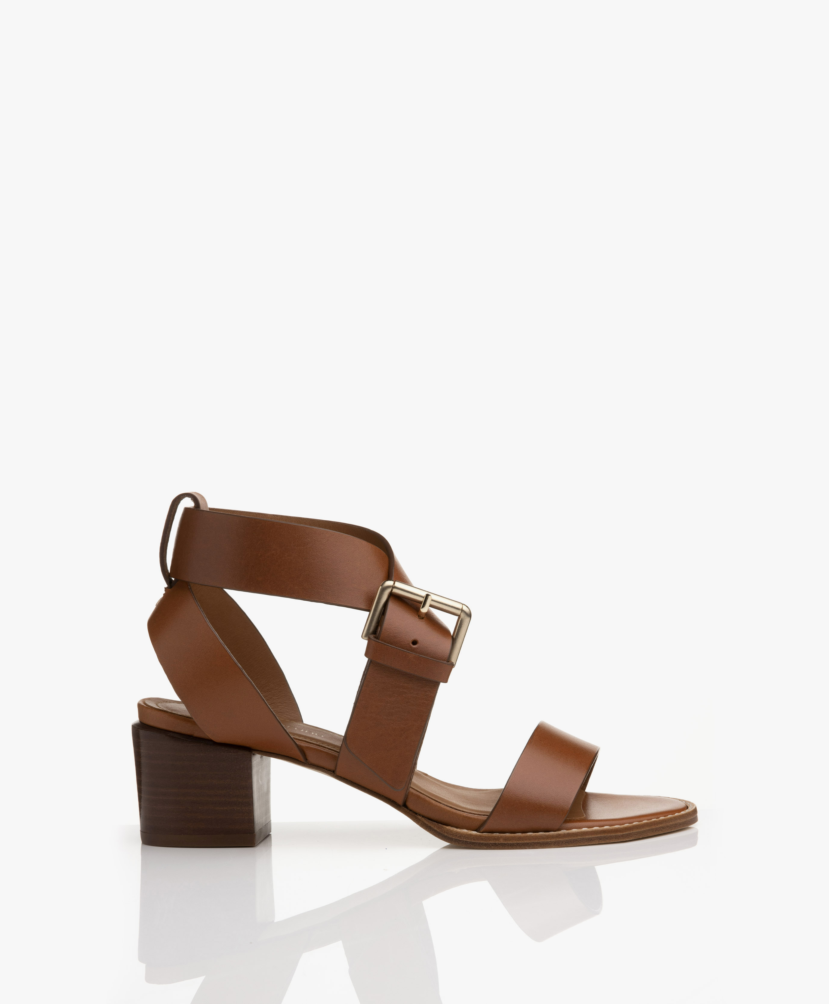 cognac leather sandals