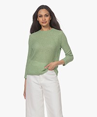 Vince Open Knitted Round Neck Sweater - Pistachio