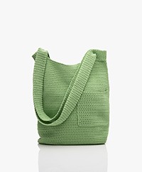 Closed Cotton Crochet Knitted Bag - Apple Green