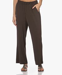 no man's land Loose-fit Crepe Jersey Pants - Coffee