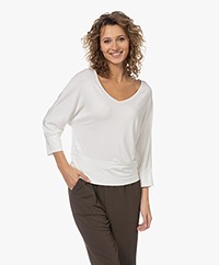 no man's land Reversible Viscose T-shirt - Ivoor