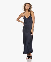 Resort Finest Satijnen Midi Slip Dress - Navy