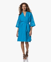 KYRA Tanja Jacquard Fil Coupe Dress - Blue Lagoon
