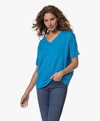 KYRA Esther Linen and Viscose Sweater - Blue Lagoon