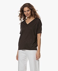 KYRA Esther Linen and Viscose Sweater - Black Olive