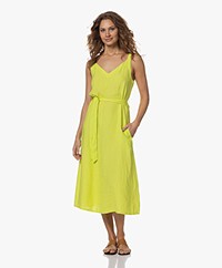 KYRA Lennie Linen A-line Midi Dress - Cyber Lime