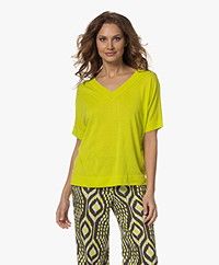 KYRA Esther Linen and Viscose Sweater - Cyber Lime