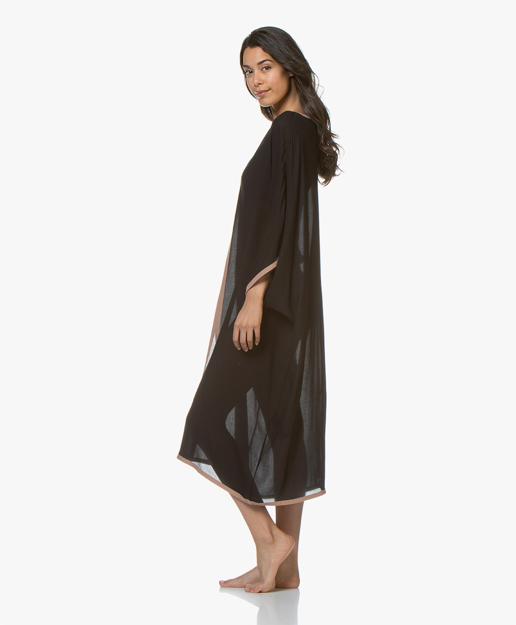 Filippa K Soft Sport Two Tone Beach Kaftan Black 20253