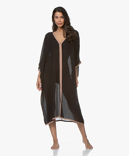 Filippa K Soft Sport Two Tone Beach Kaftan Black 20253