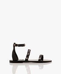 Ancient Greek Sandals Coco Leather Stud Sandals - Black