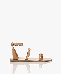 Ancient Greek Sandals Coco Leather Stud Sandals - Natural