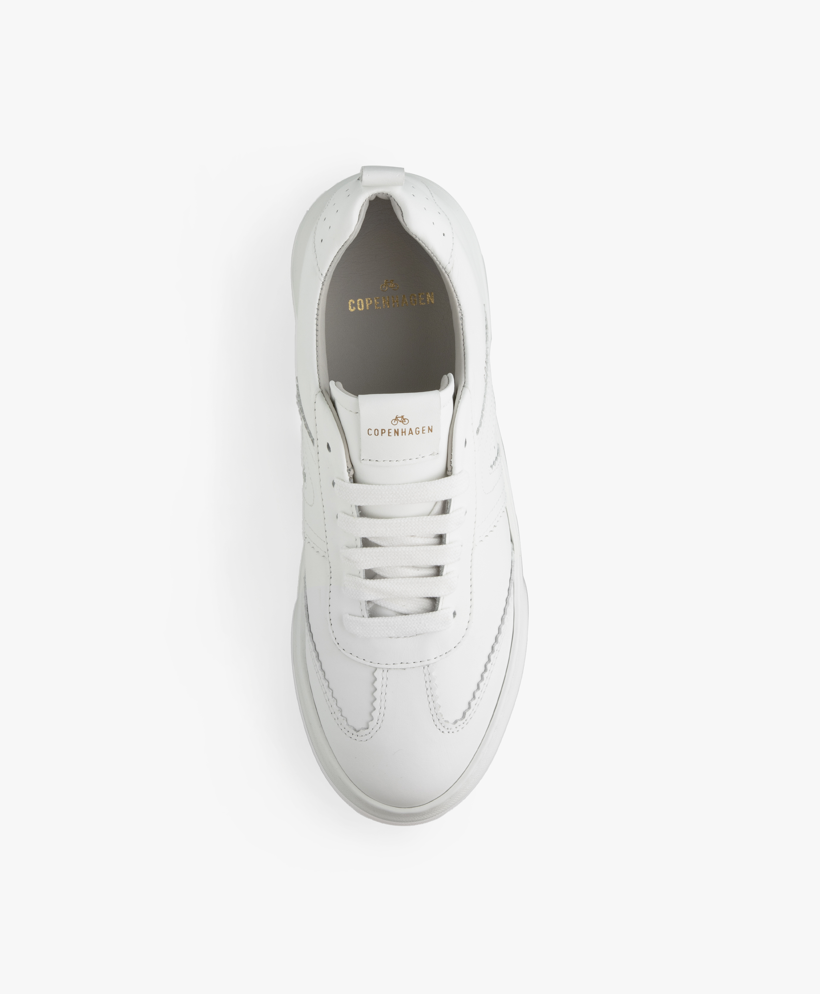 Copenhagen Studios Leather Platform Sneakers -White - cph103 vitello