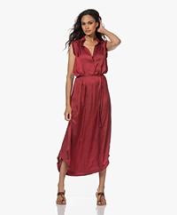 Zadig & Voltaire Raos Satin Dress with Ruffles - Wine