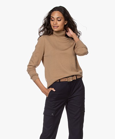 Sibin/Linnebjerg Lisa Turtleneck Sweater in Merino Wool - Camel