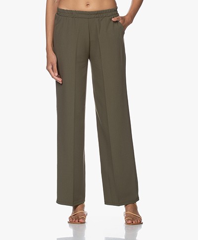 LaSalle Loose-fit Pants with Straight Legs - Green