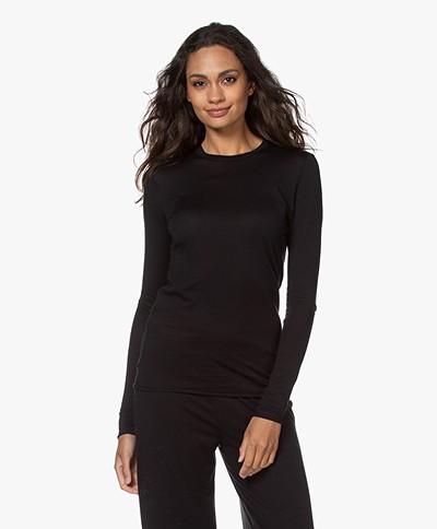 Skin Organic Cotton Jersey Long Sleeve - Black