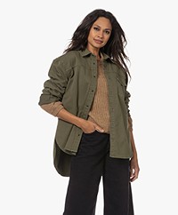 ANINE BING Sloan Cargo Shacket - Army Green
