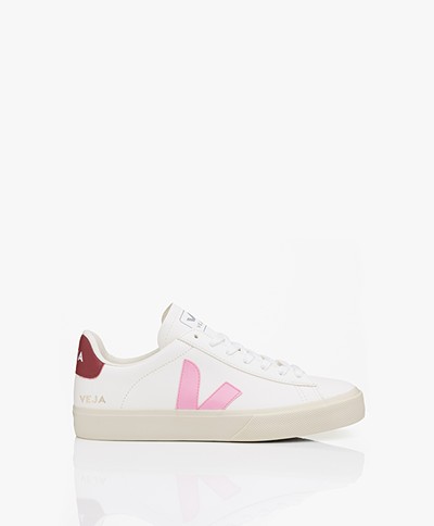 VEJA Campo Low Logo Leather Sneakers - Extra White Guimauve/Marsala