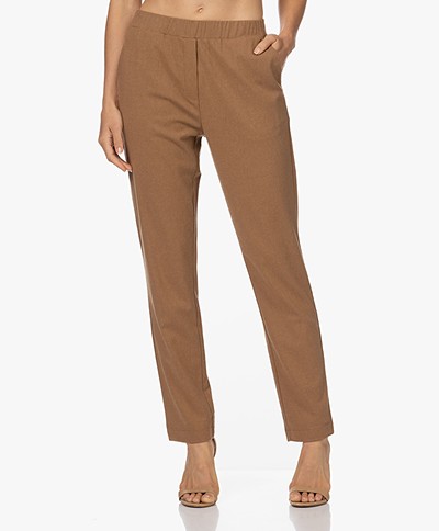 no man's land Viscose-Wool Blend Relaxed-fit Pants - Camel