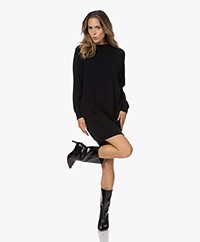 Majestic Filatures Cotton and Cashmere Blend Knitted Dress - Black