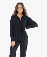 Penn&Ink N.Y Travel Jersey Blouse - Navy 