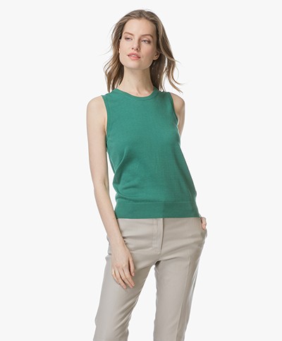 Repeat Sleeveless Cotton Blend Pullover - Green