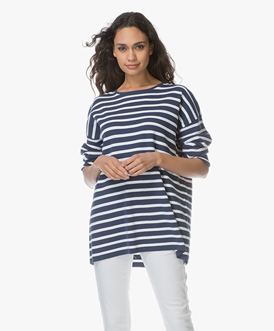Drykorn Florrie Striped Sweater - Blue/White