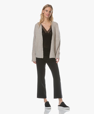no man's land Mohairmi Cardigan with Dolman Sleeves - Feather
