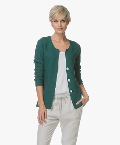 Belluna Branca Cotton Blend Knitted Cardigan - Green