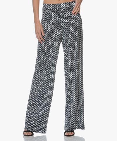 LaSalle Jersey Pants with Print - Sea