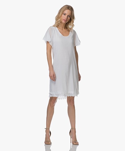 BRAEZ Darly Viscose Blend Dress with Lace Details - White 
