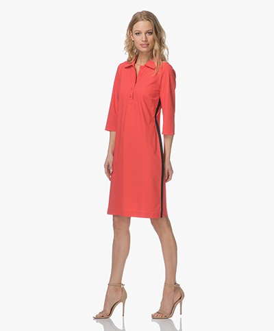 Josephine & Co Roxanne Jersey Dress with Collar - Red