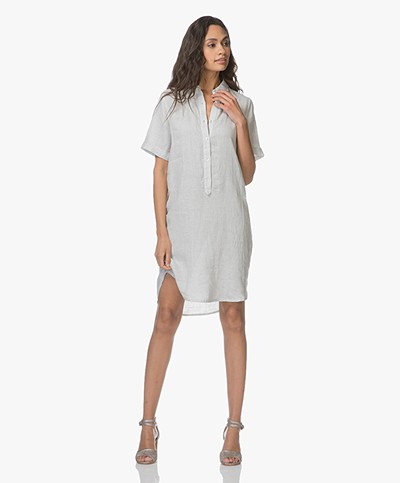 Belluna Terre Linen Shirt Dress - Light Grey