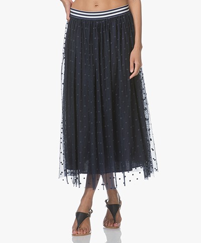 Josephine & Co Luc Tulle A-line Skirt with Dot Design - Navy