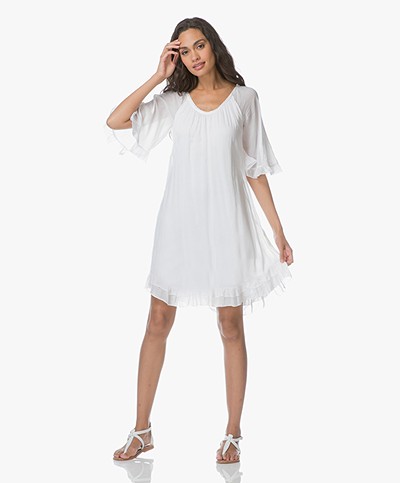 BRAEZ Birgit Voile Ruffle Dress - White 